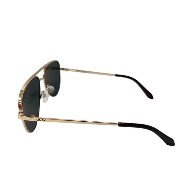 Quay Australia High Key Aviator Sunglasses Gold Polarized main image 4